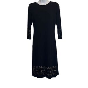 Premise NWT New Black Brass Studded Three Quarter Sleeve Bodycon Dress Sz S